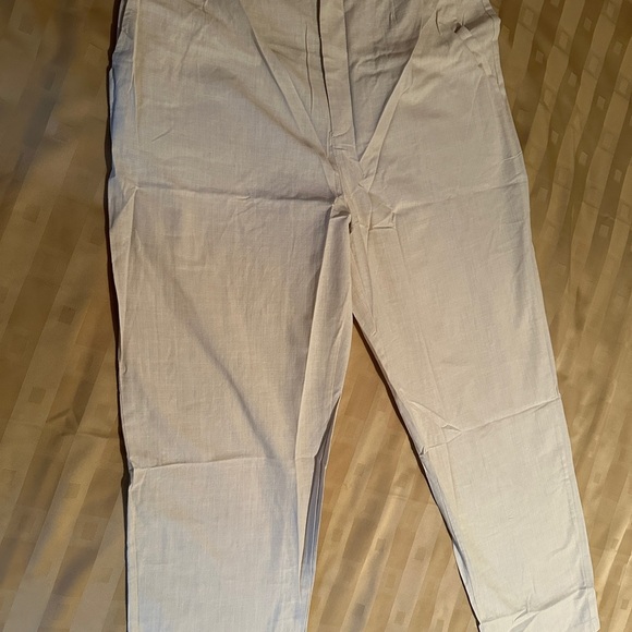 Men's Linen Cotton Beige Pants Size‎ XL. NEW - Picture 1 of 15